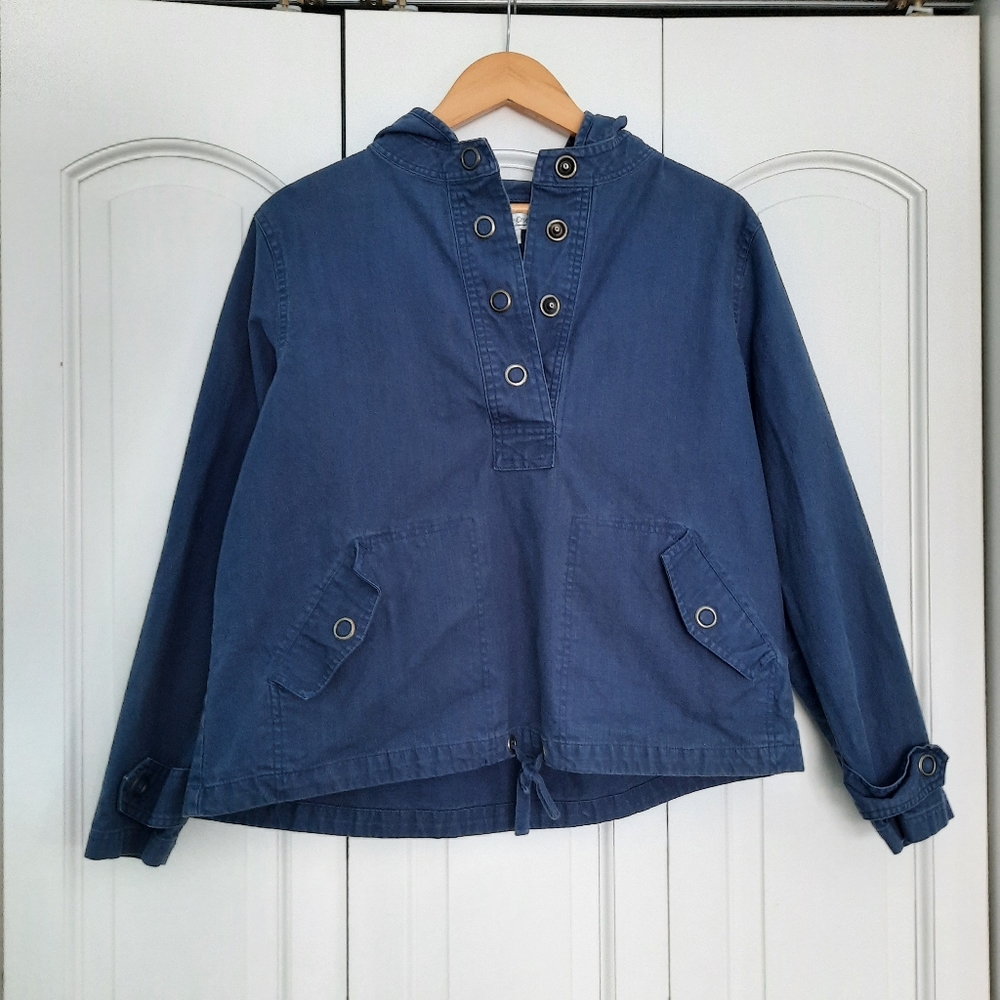 Coldwater Creek Cotton Blue Pullover Jacket Sz M